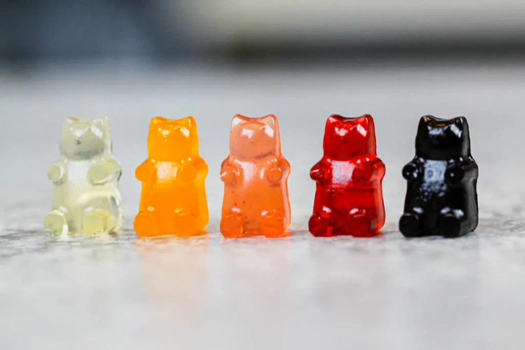 image of homemade healthy gummy bears sitting on the counter