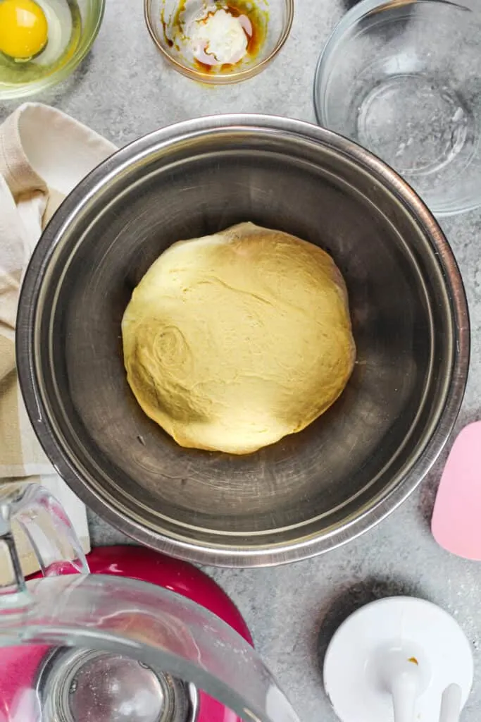 image of bagel dough resting in bowl