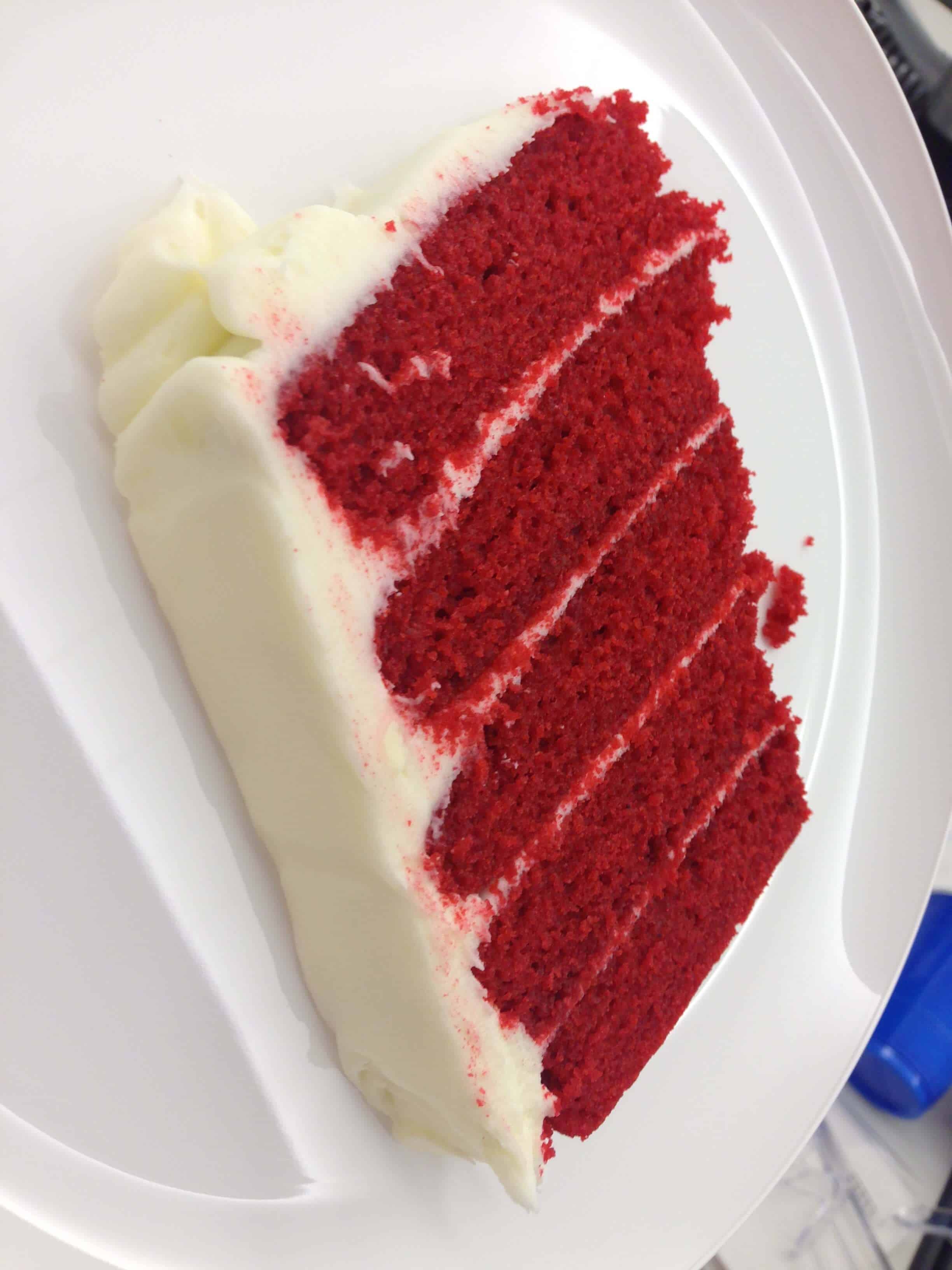 Five Layer Red Velvet Cake with Cream Cheese Frosting