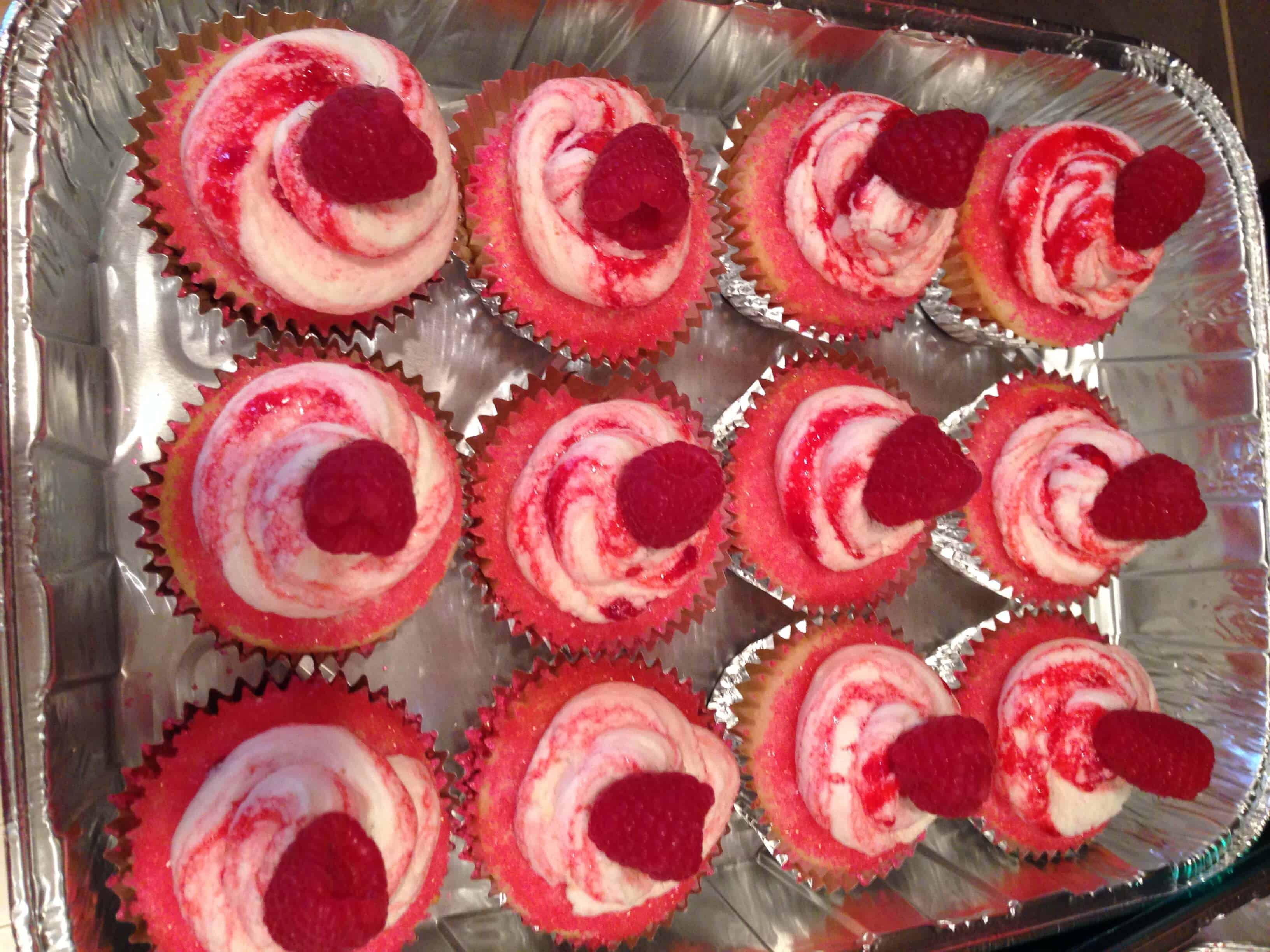 image of raspberry almond cupcakes
