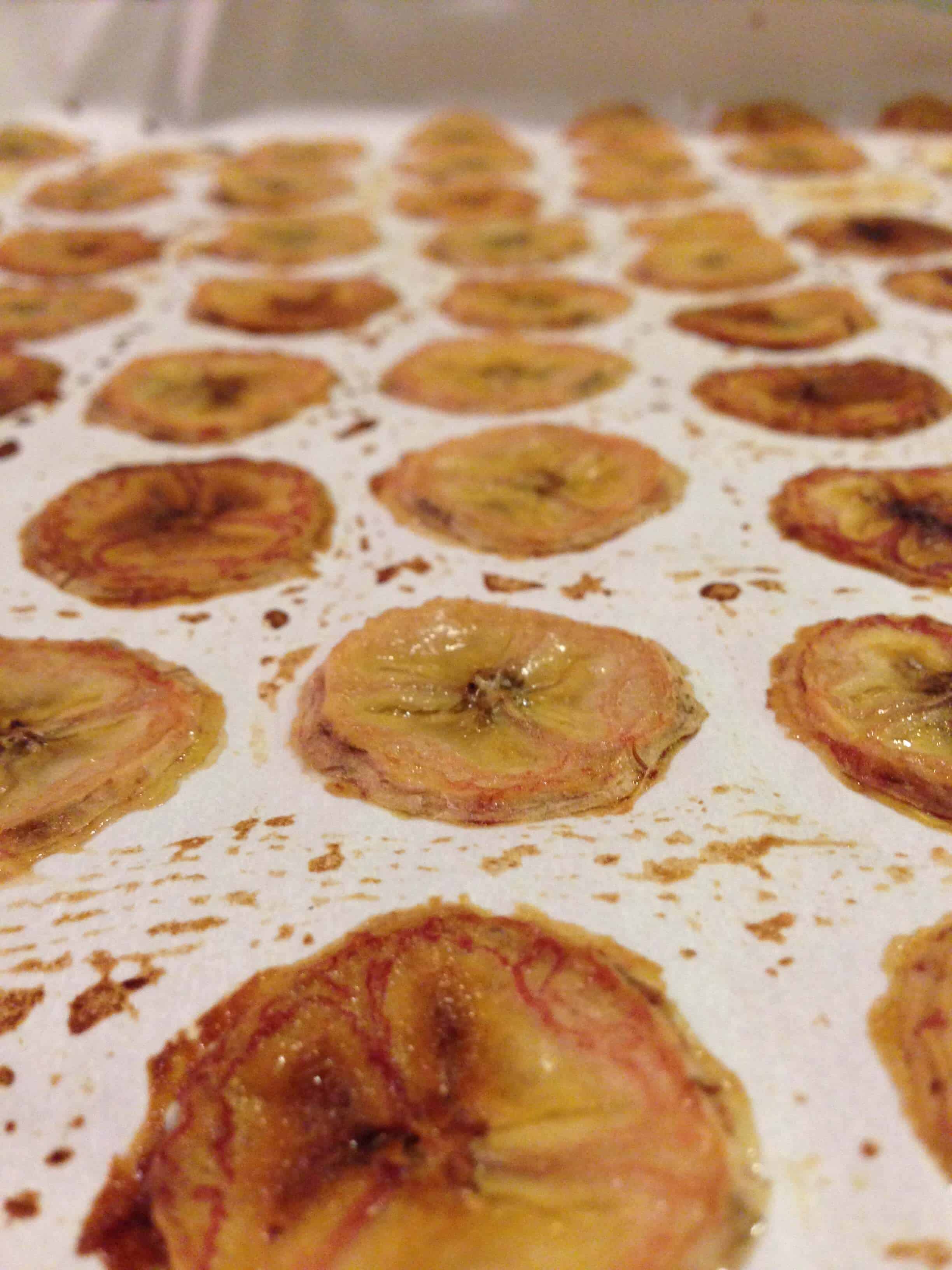 image of banana chips baked in an oven