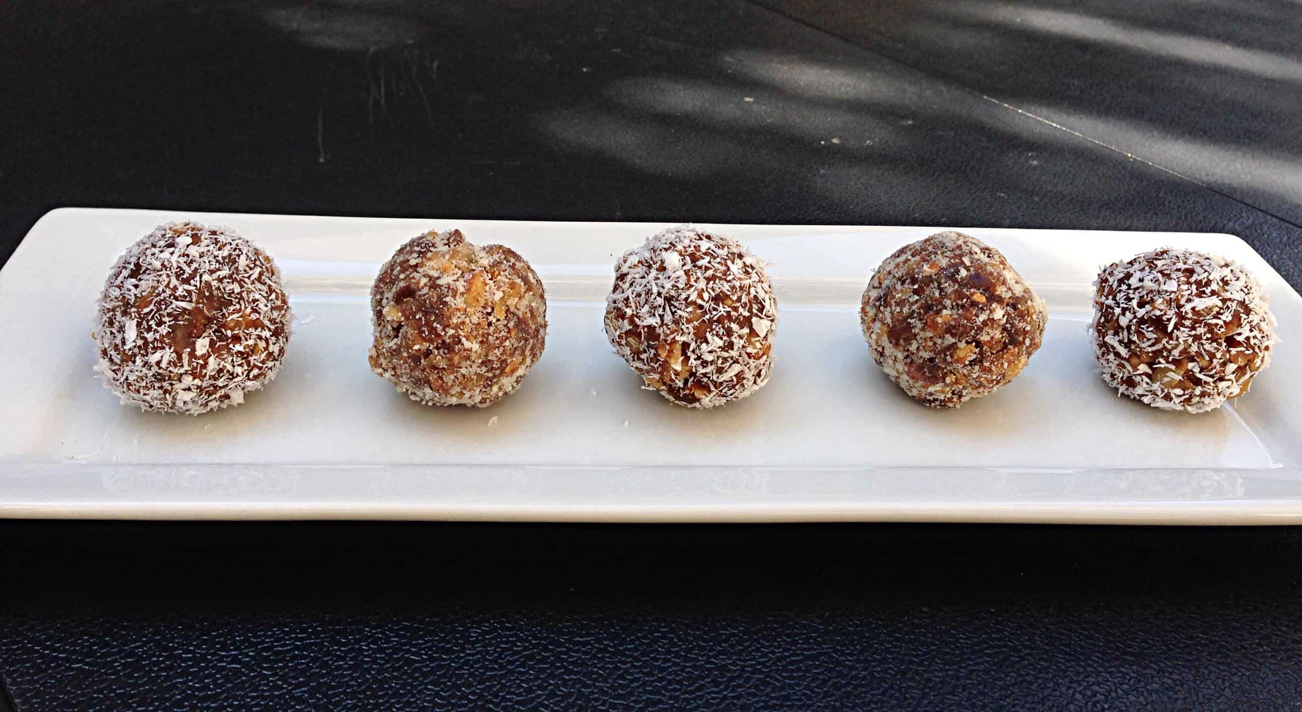 image of carrot cake truffles on a plate