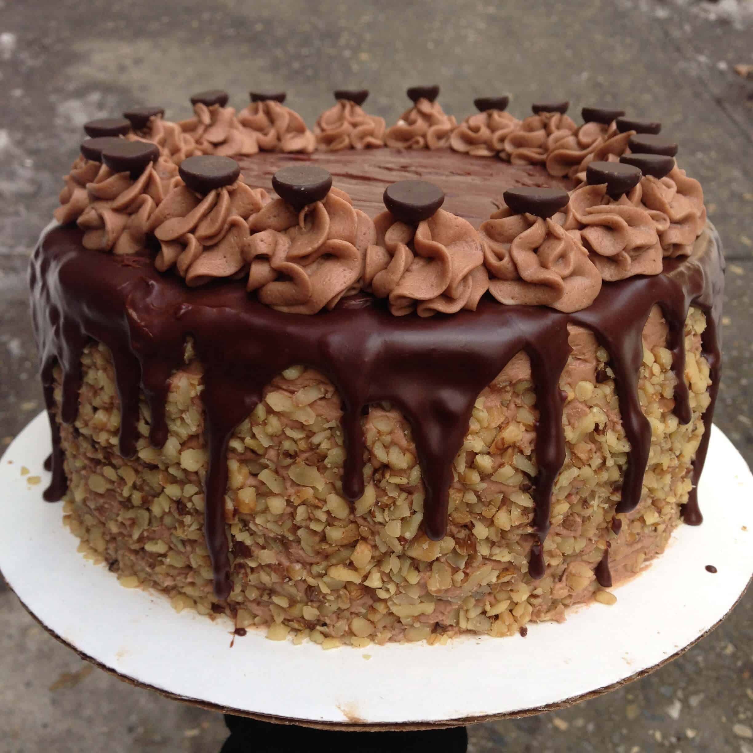 Chocolate Almond Birthday Cake - Chelsweets