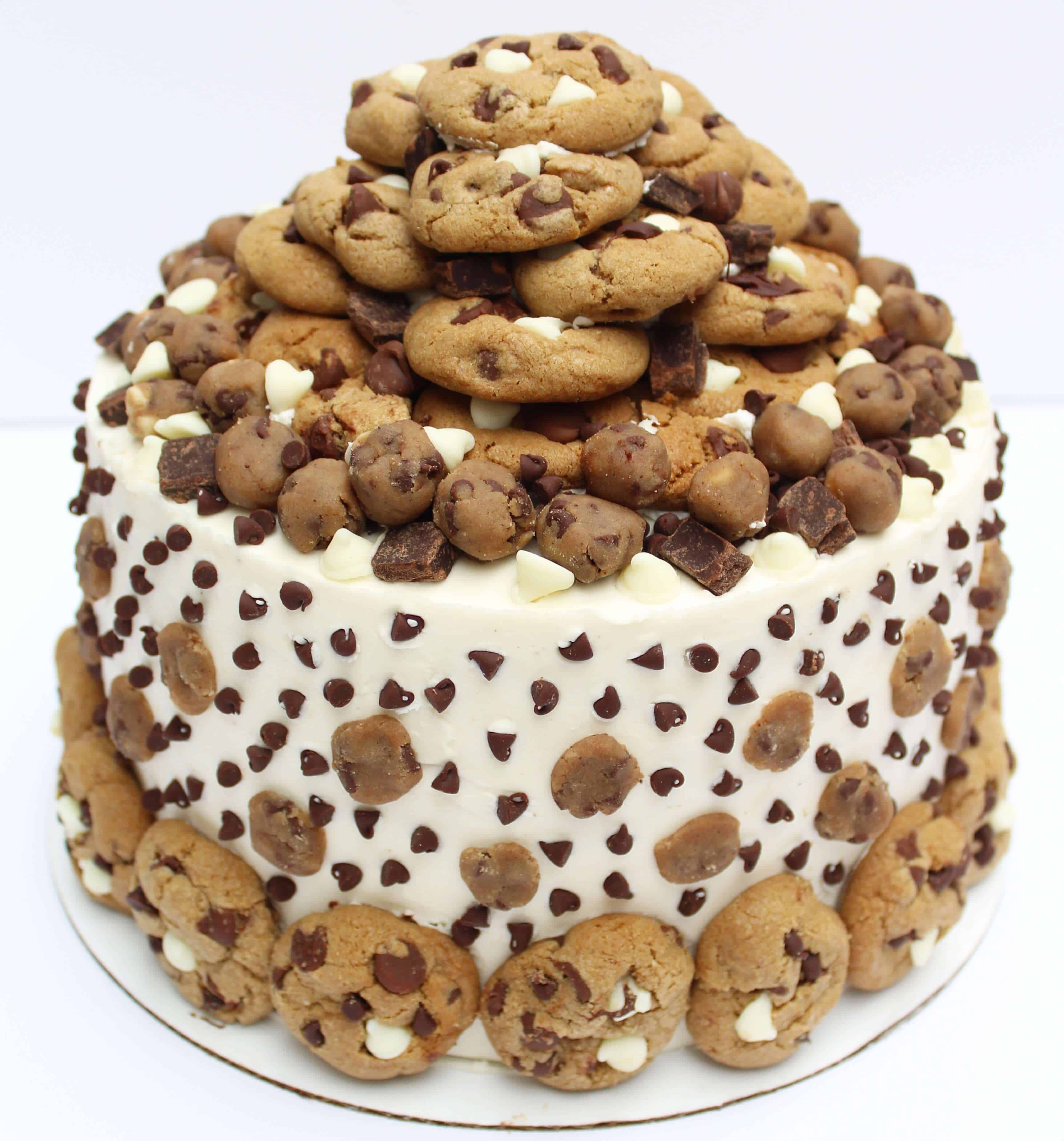 Ultimate Chocolate Chip Cookie Dough Cake - Chelsweets