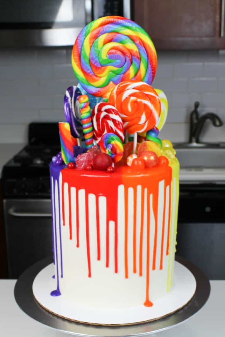 Rainbow Drip Cake: Recipe and Tutorial - Chelsweets