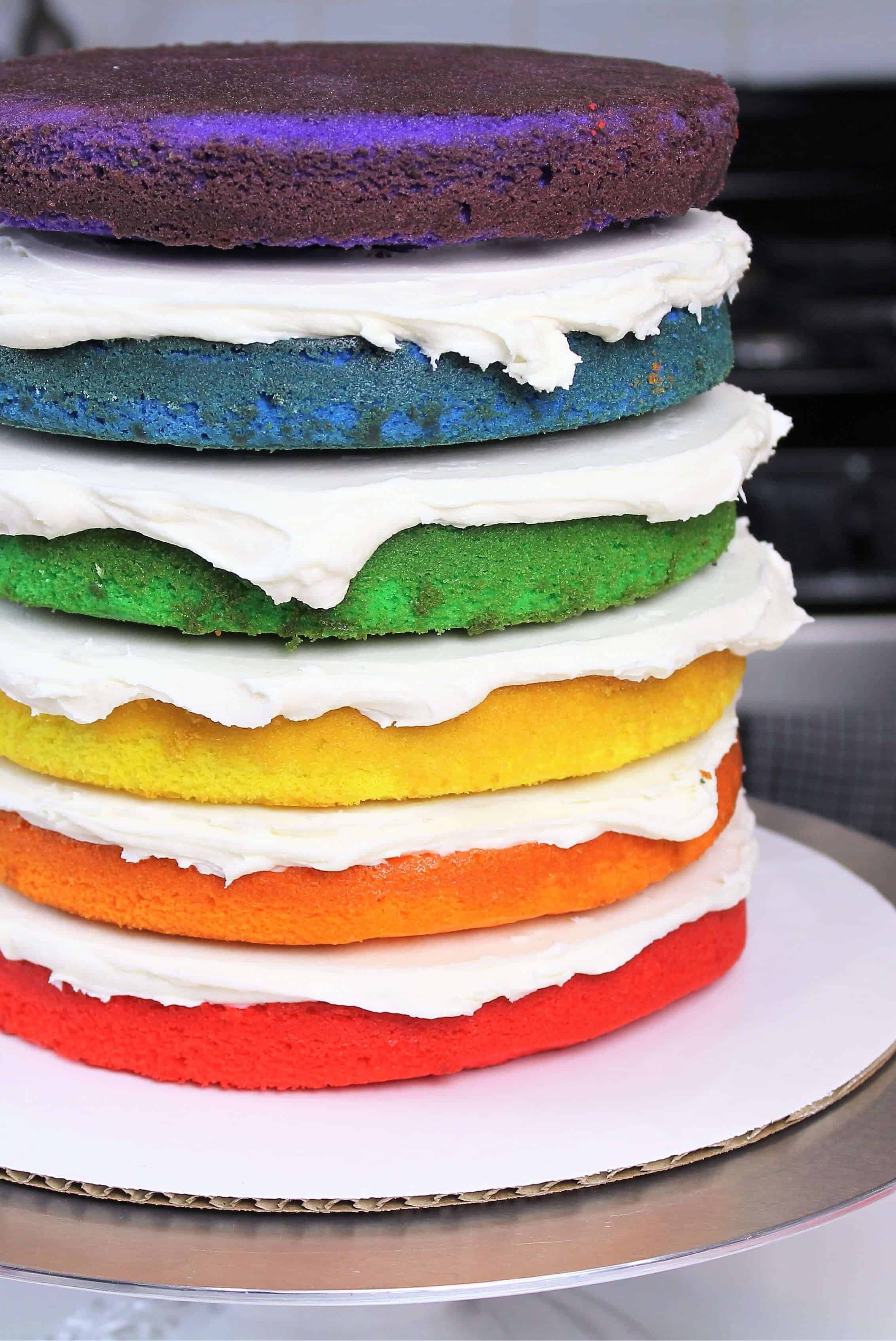 rainbow cake layers photo