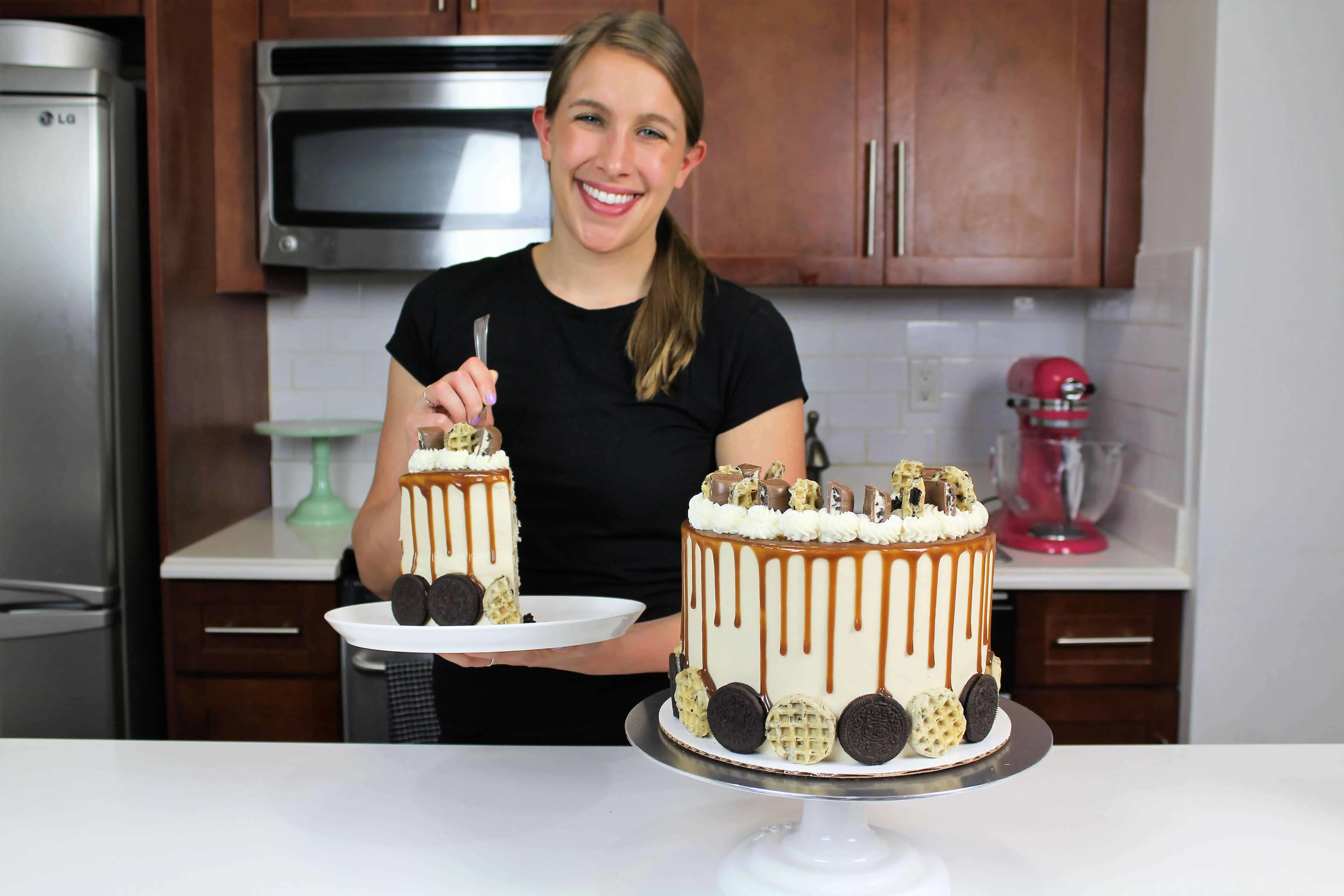 photo of chelsey white with oreo maple waffle cake