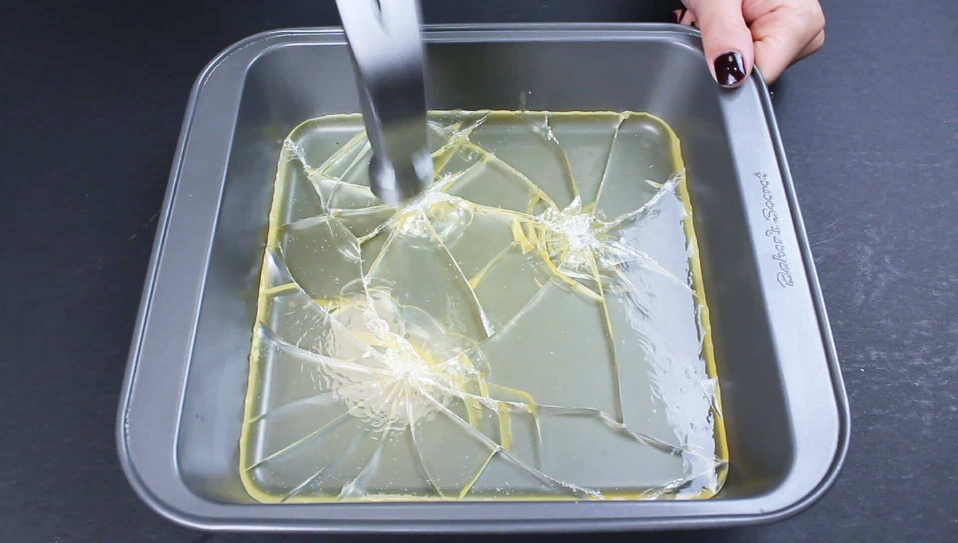 edible glass shards, made with hardened sugar