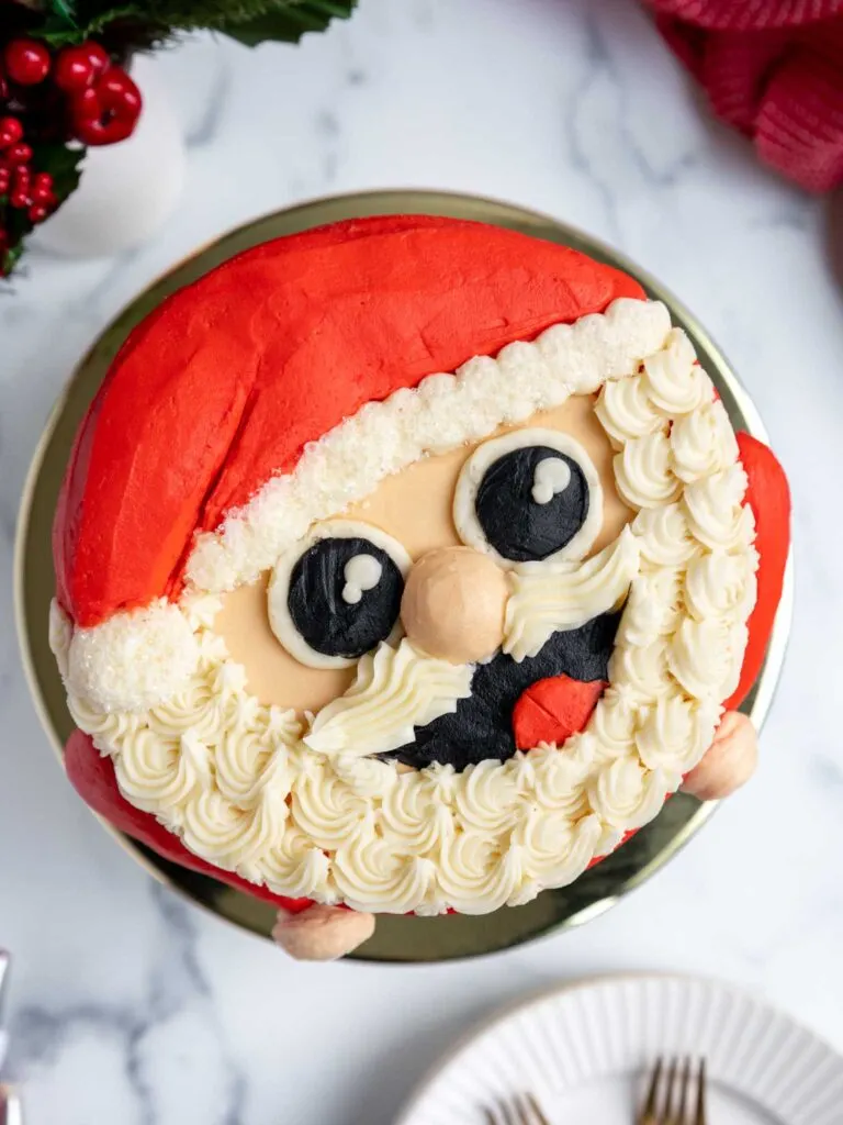 image of a festive Santa cake