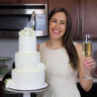 photo of chelsey white chelsweets with wedding cake