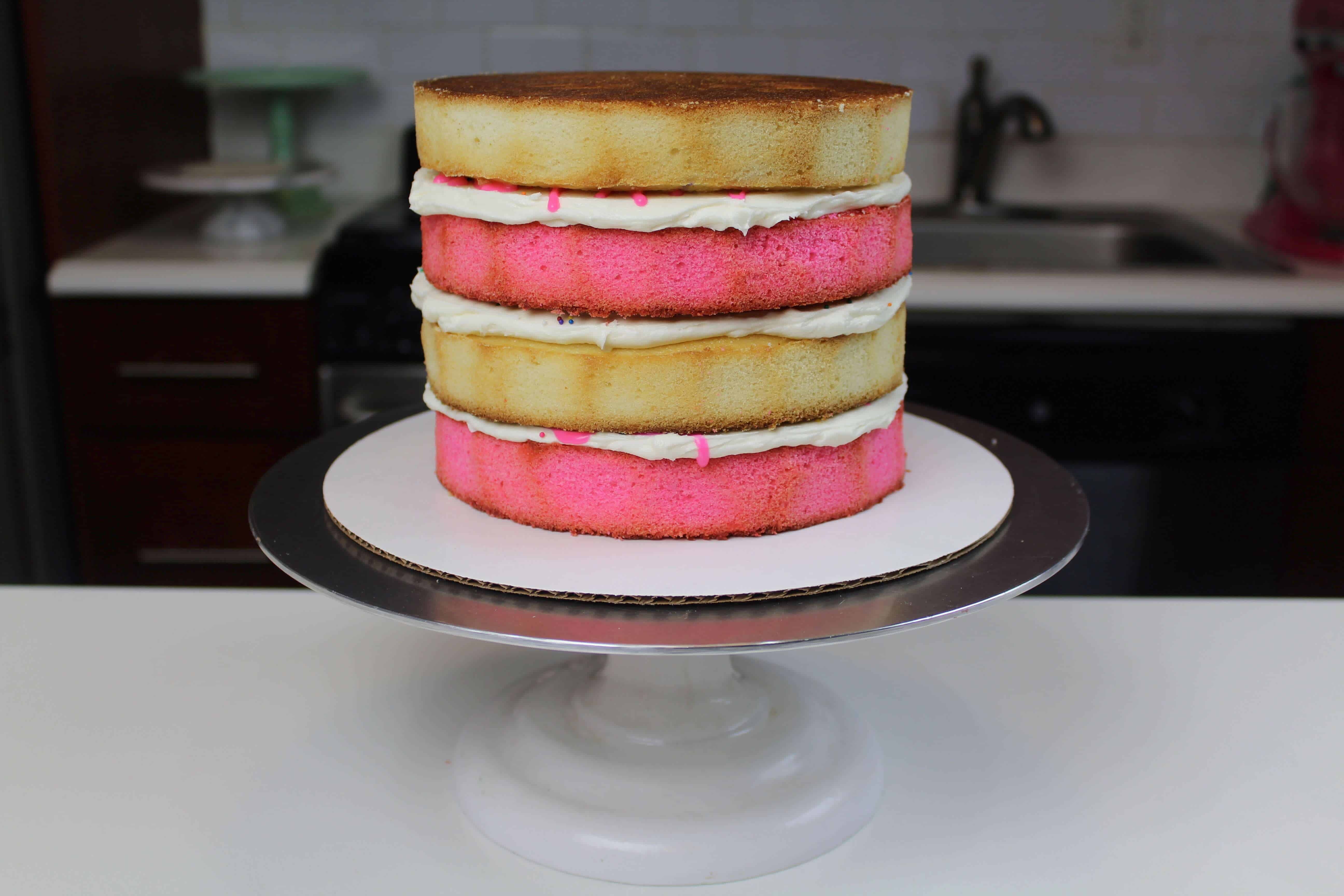 circus animal cake layers stacked