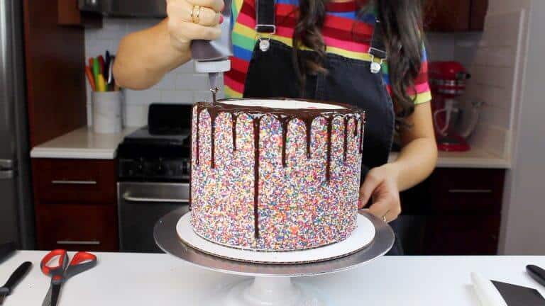 Tiered Candy Drip Cake Recipe And Tutorial Chelsweets