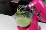 image of avocado buttercream in stand mixer
