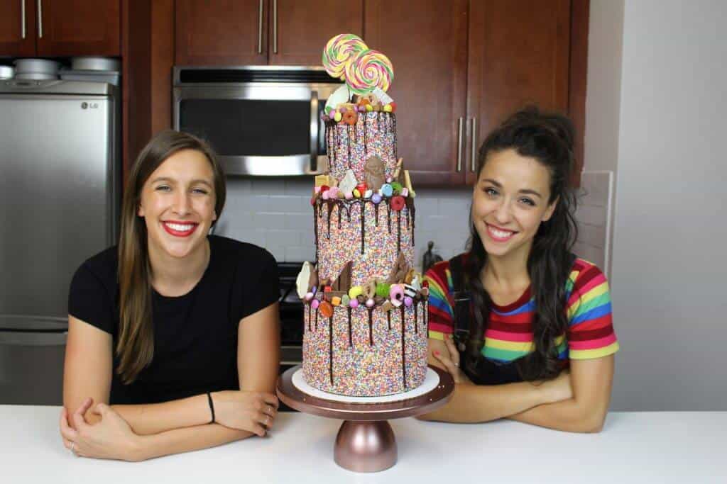 photo of tiered candy drip cake 