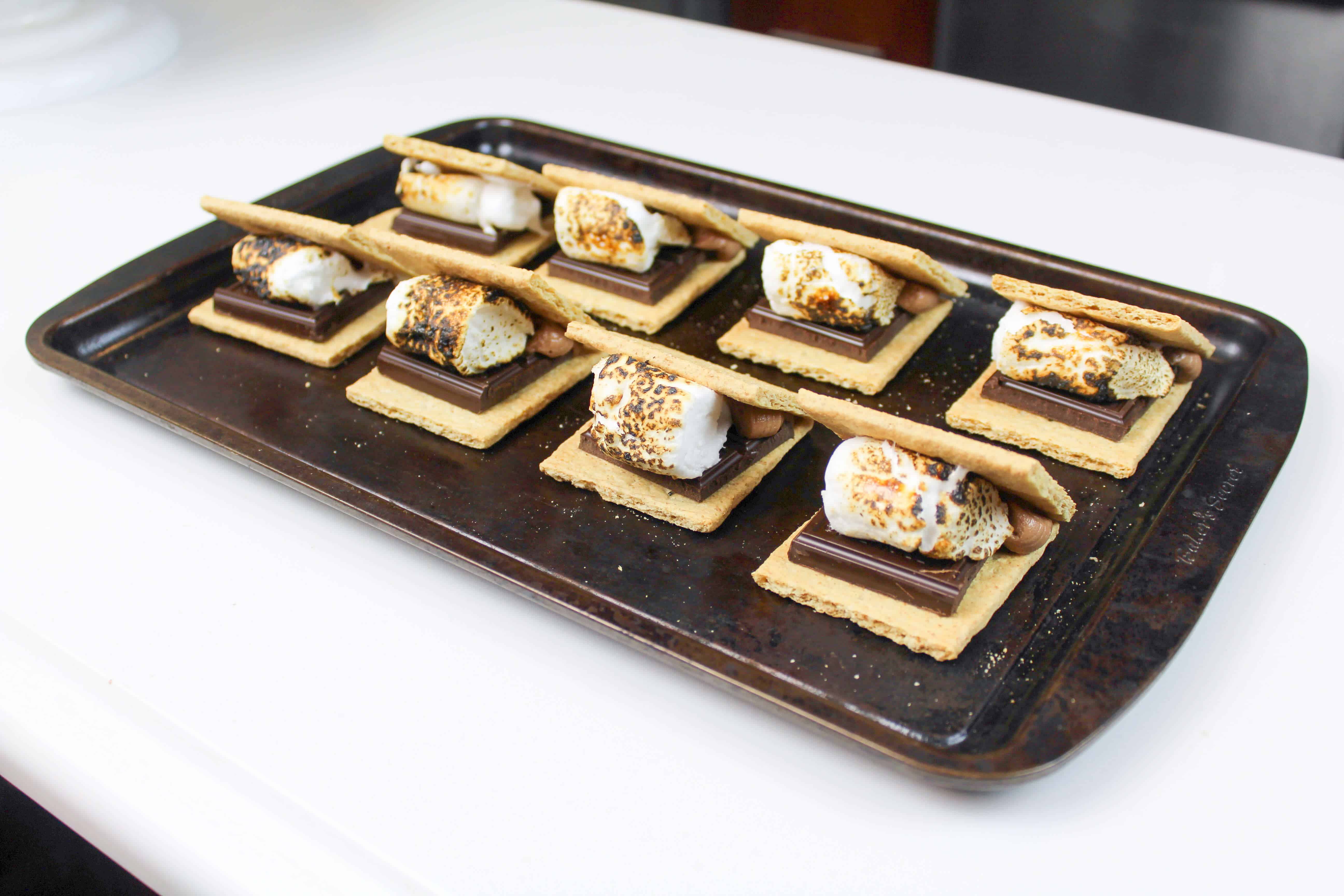 image of mini s'mores made to decorate a cake