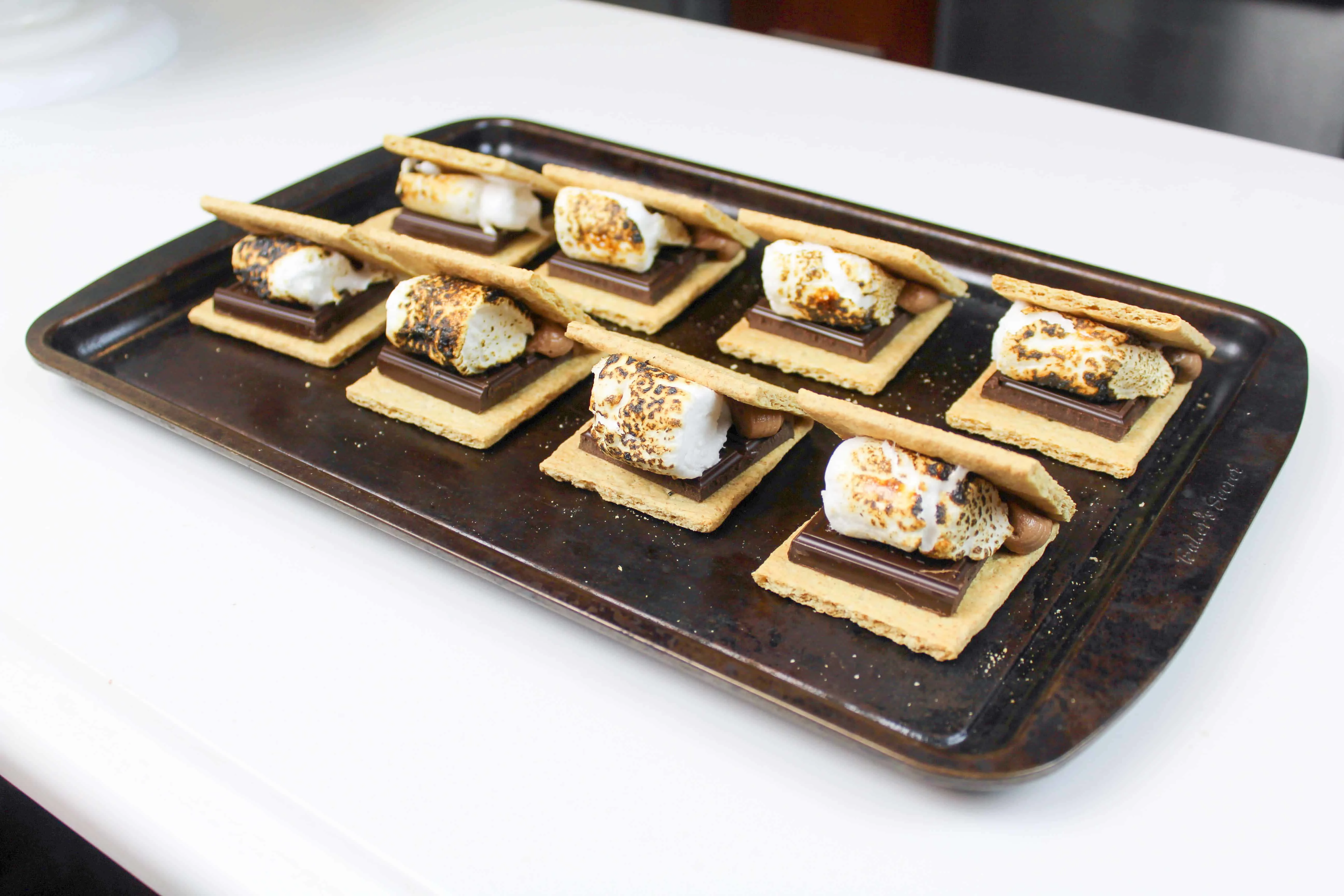 image of mini s'mores made to decorate a cake
