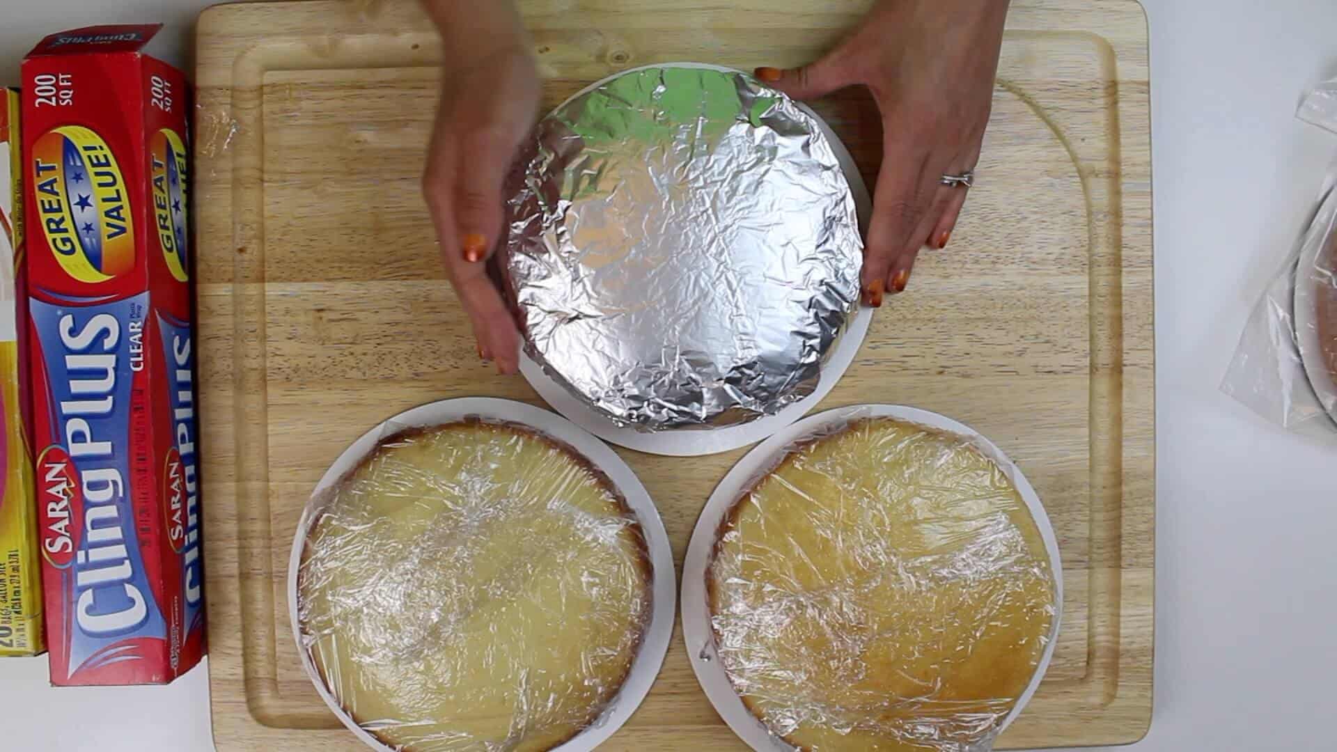 https://chelsweets.com/wp-content/uploads/2018/10/wrapped-cake-layer-on-foil.jpg