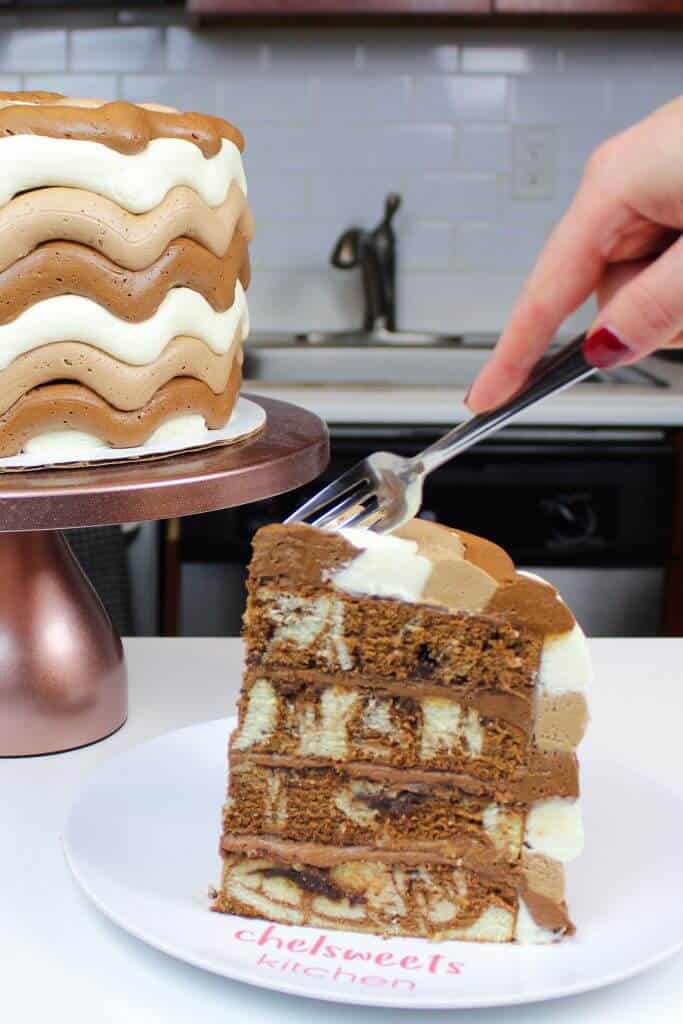 A massive slice of my delicious marble cake recipe