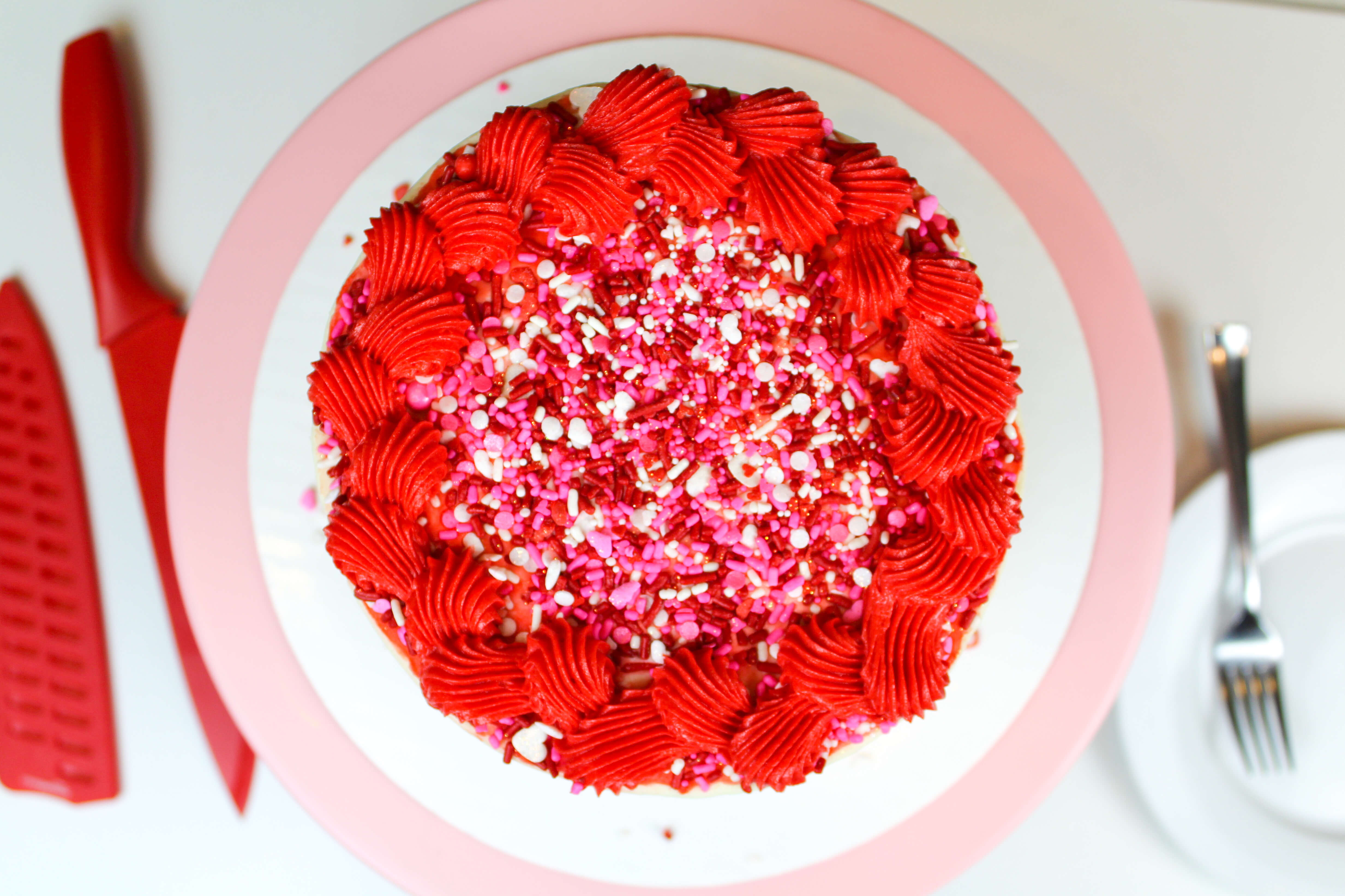 Valentine's Day Sprinkle Cake