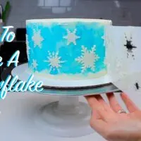 blue buttercream snowflake cake photo