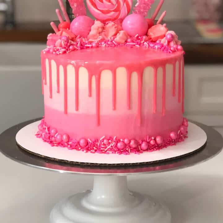 Pink Drip Cake Easy Recipe And Tutorial Chelsweets