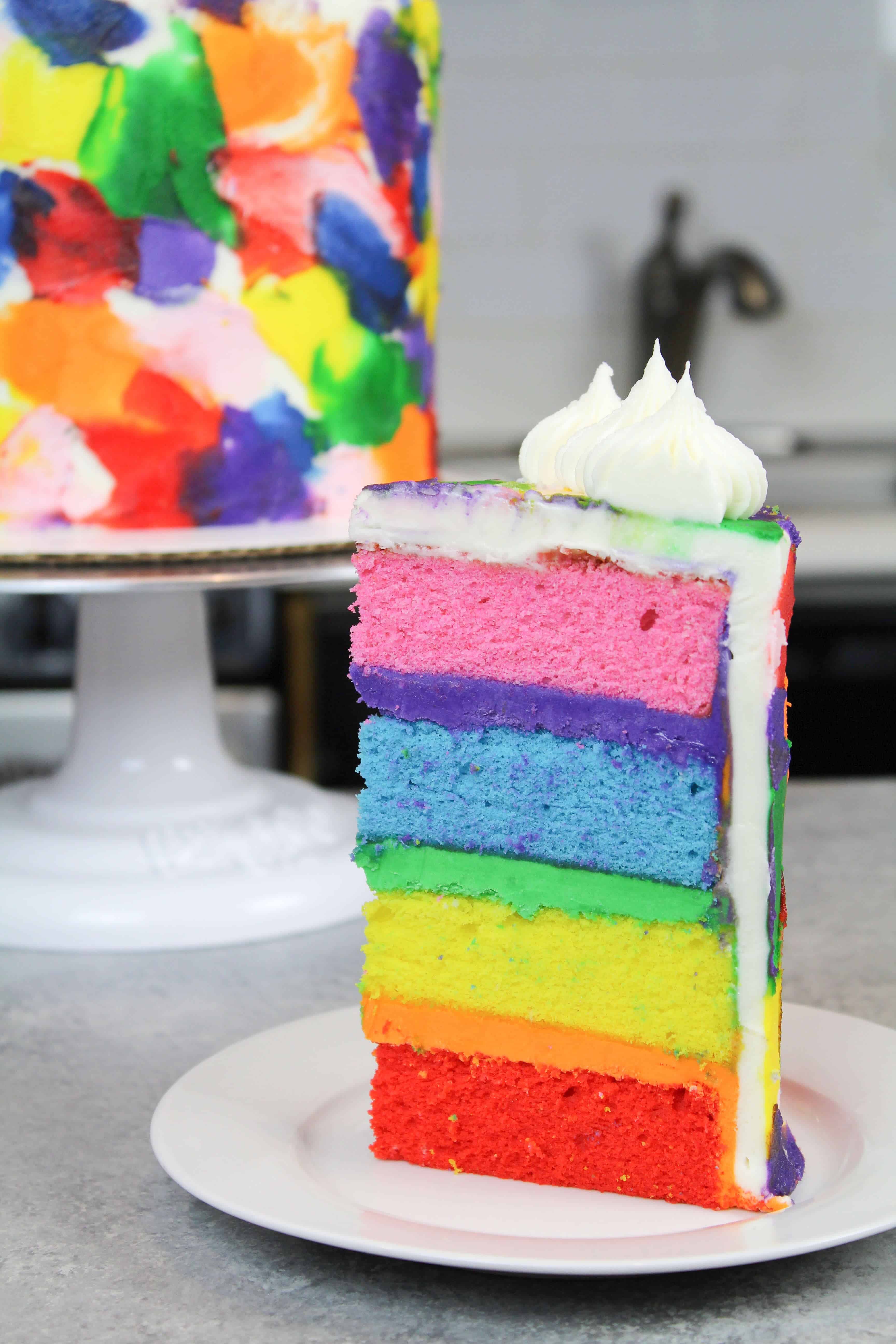 37 Best kids Birthday Cake Ideas : Red velvet and vanilla rainbow cake