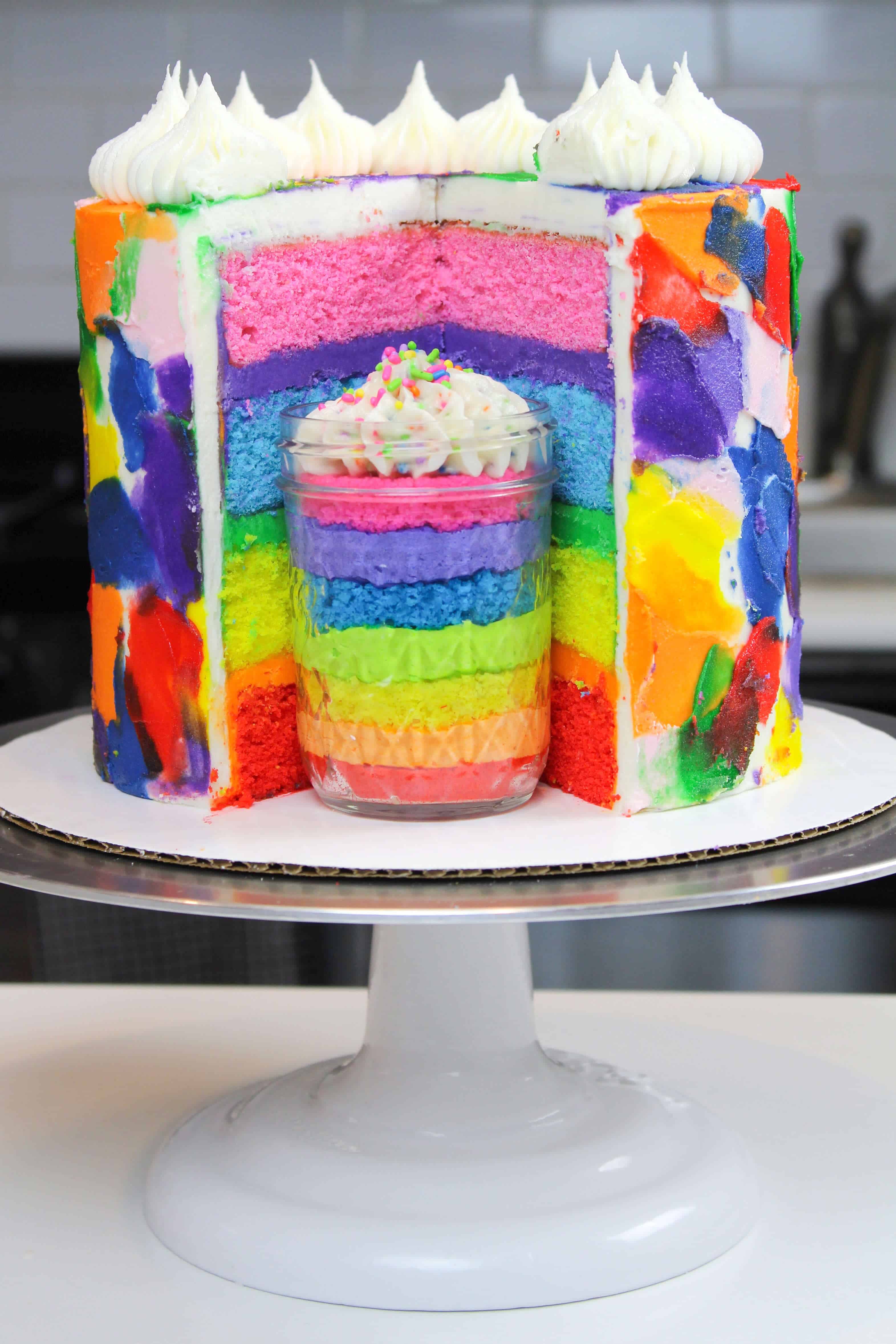 Rainbow Cake Recipe With Four Cake Layers Chelsweets 6807