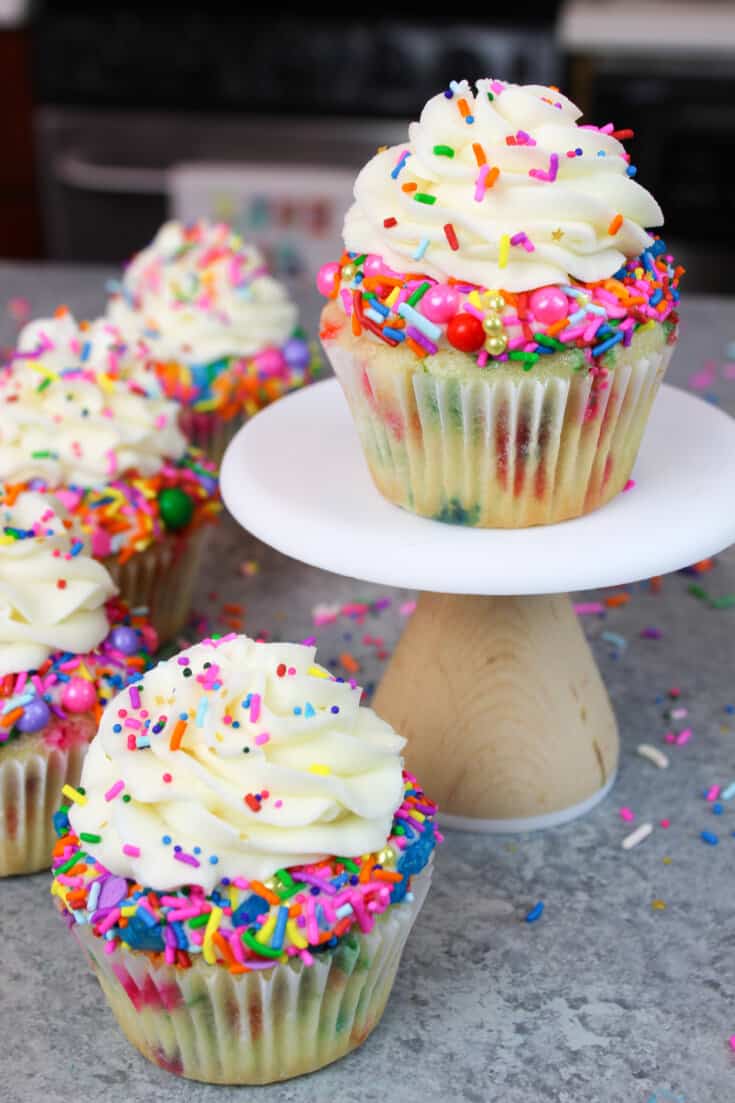 funfetti cupcakes decorated with sprinkles image