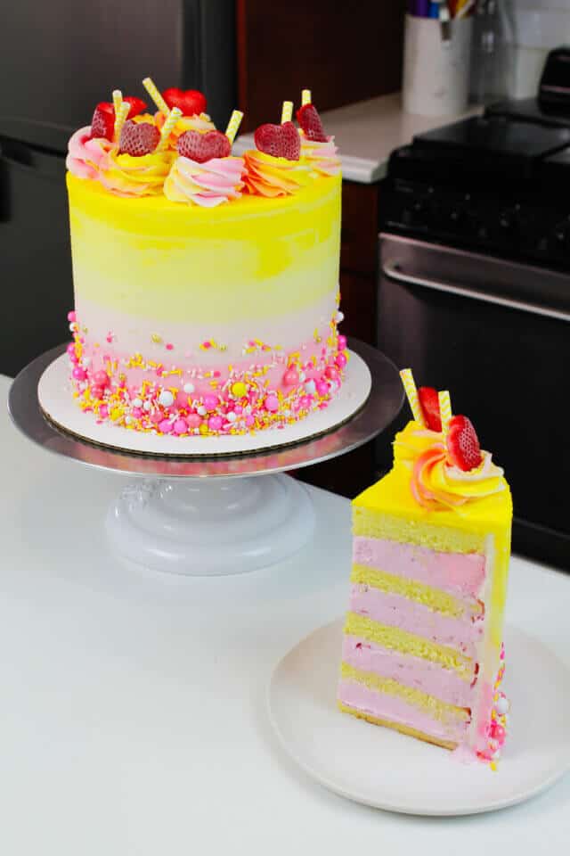 Pink Lemonade Ice Cream Cake Recipe - Chelsweets