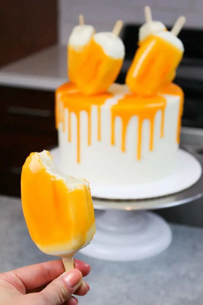 photo of orange creamsicle cake pop