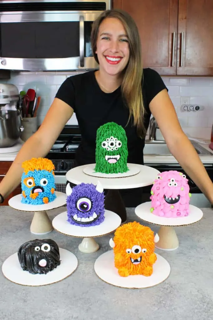 image of cute mini monster cakes