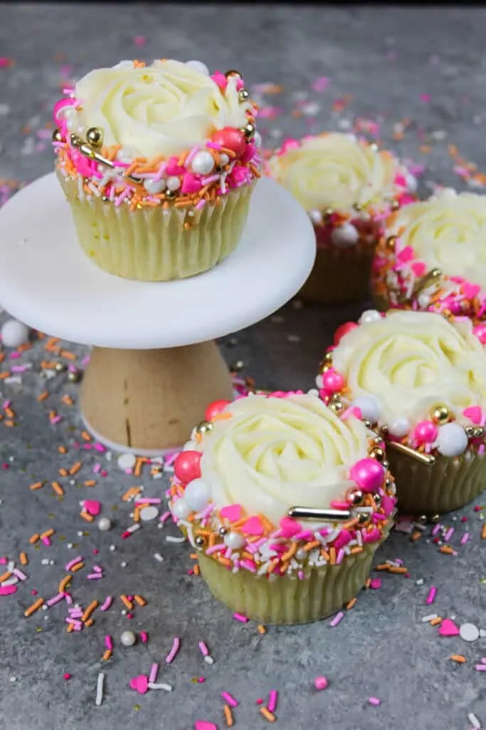 image of cupcakes decorated with sweetapolita sprinkle blen