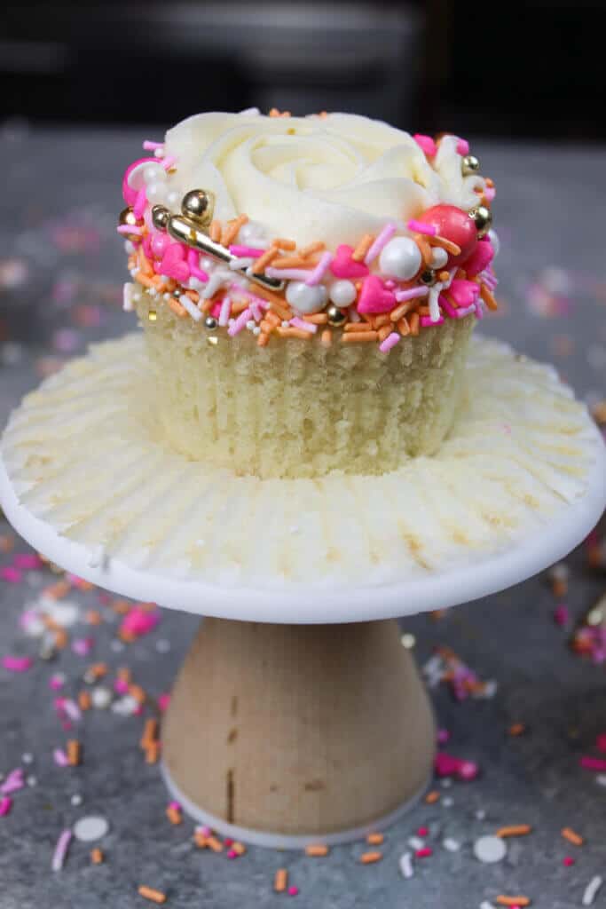 image of unwrapped rose water cupcake