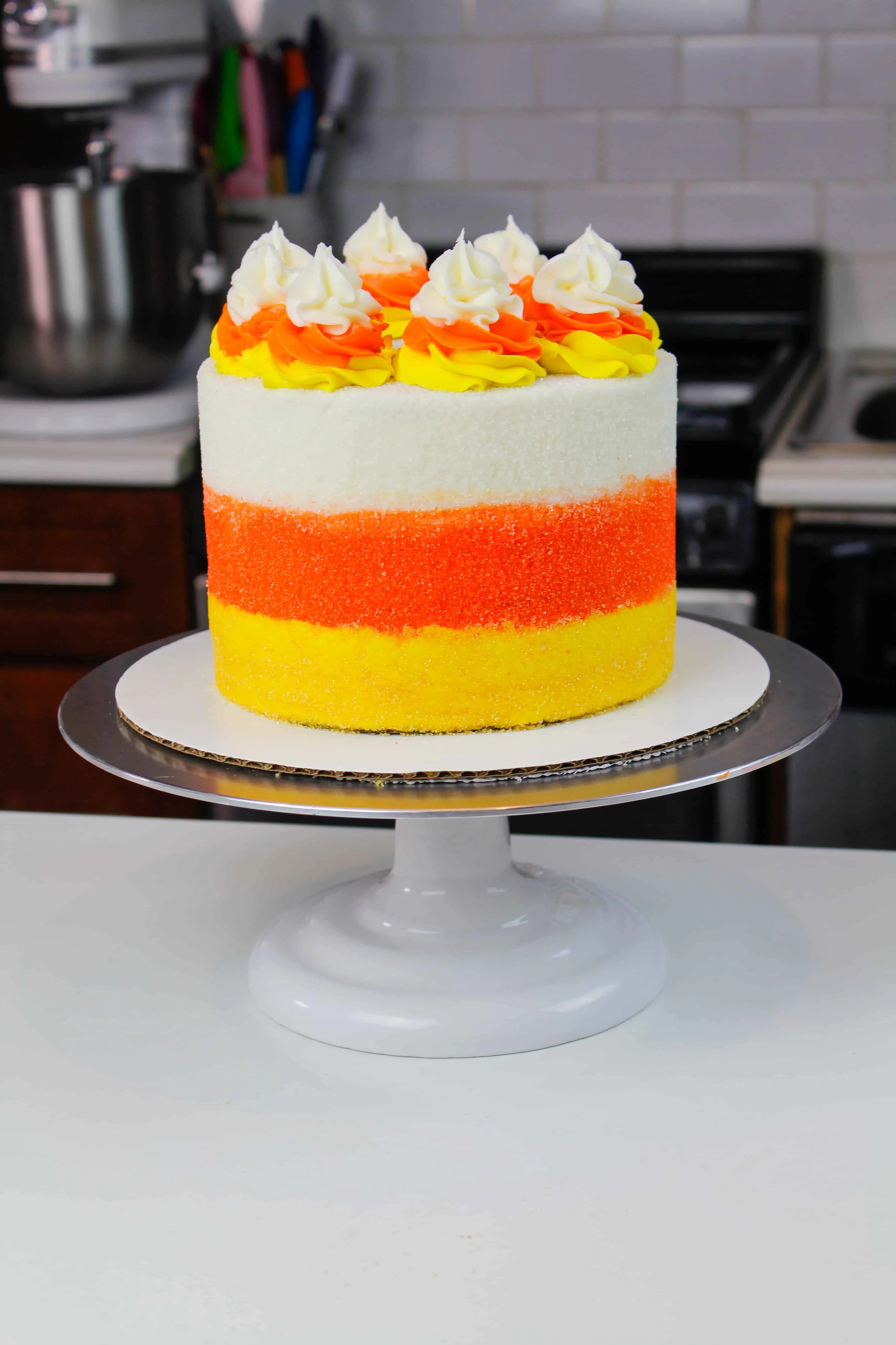 image of candy corn cake