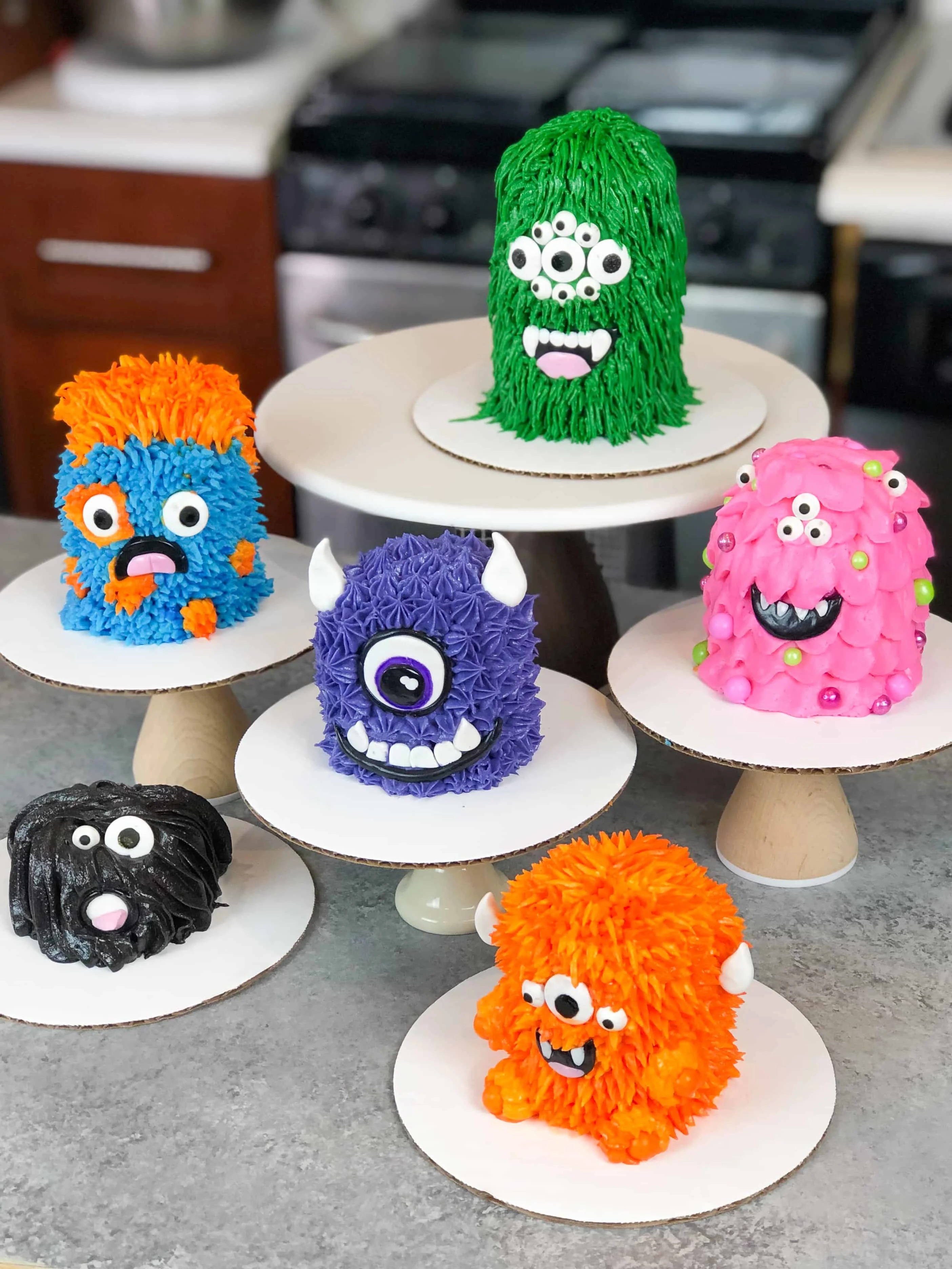 image of mini monster cakes