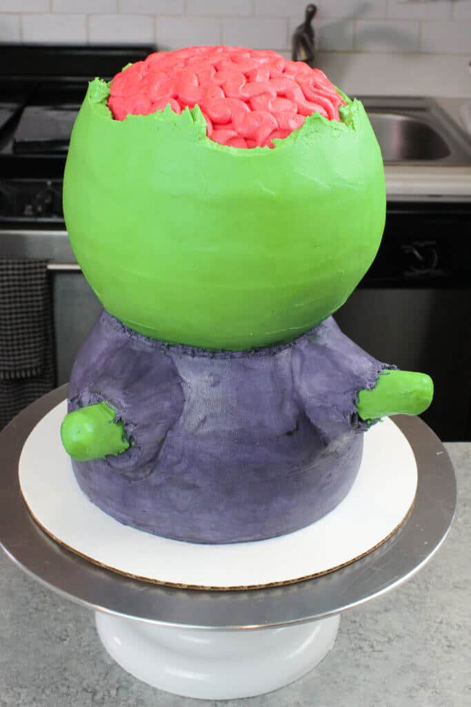 image of stacked, tiered zombie cake