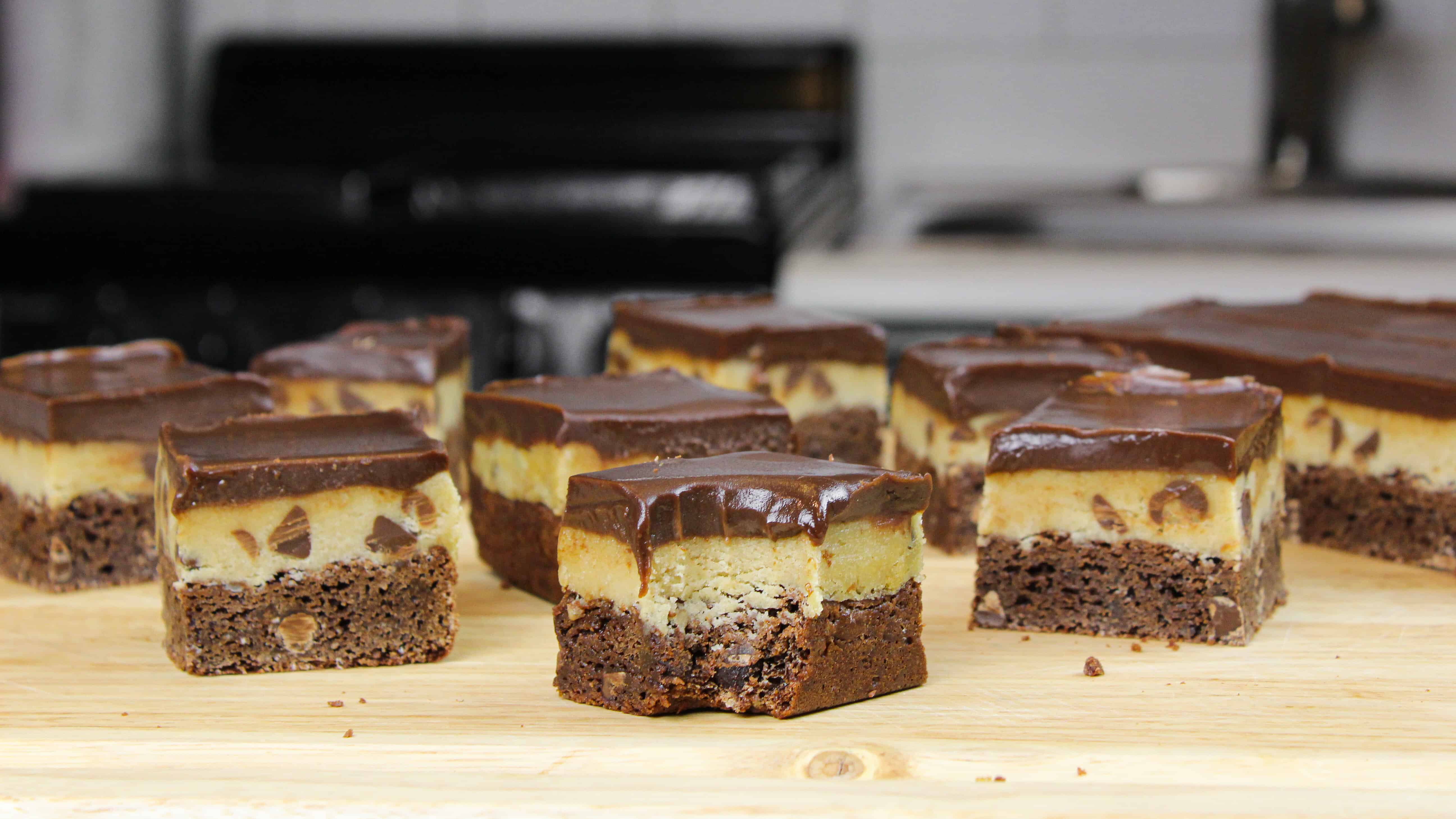 Brookie Bars: Layers of Brownie and Cookie Dough - Chelsweets