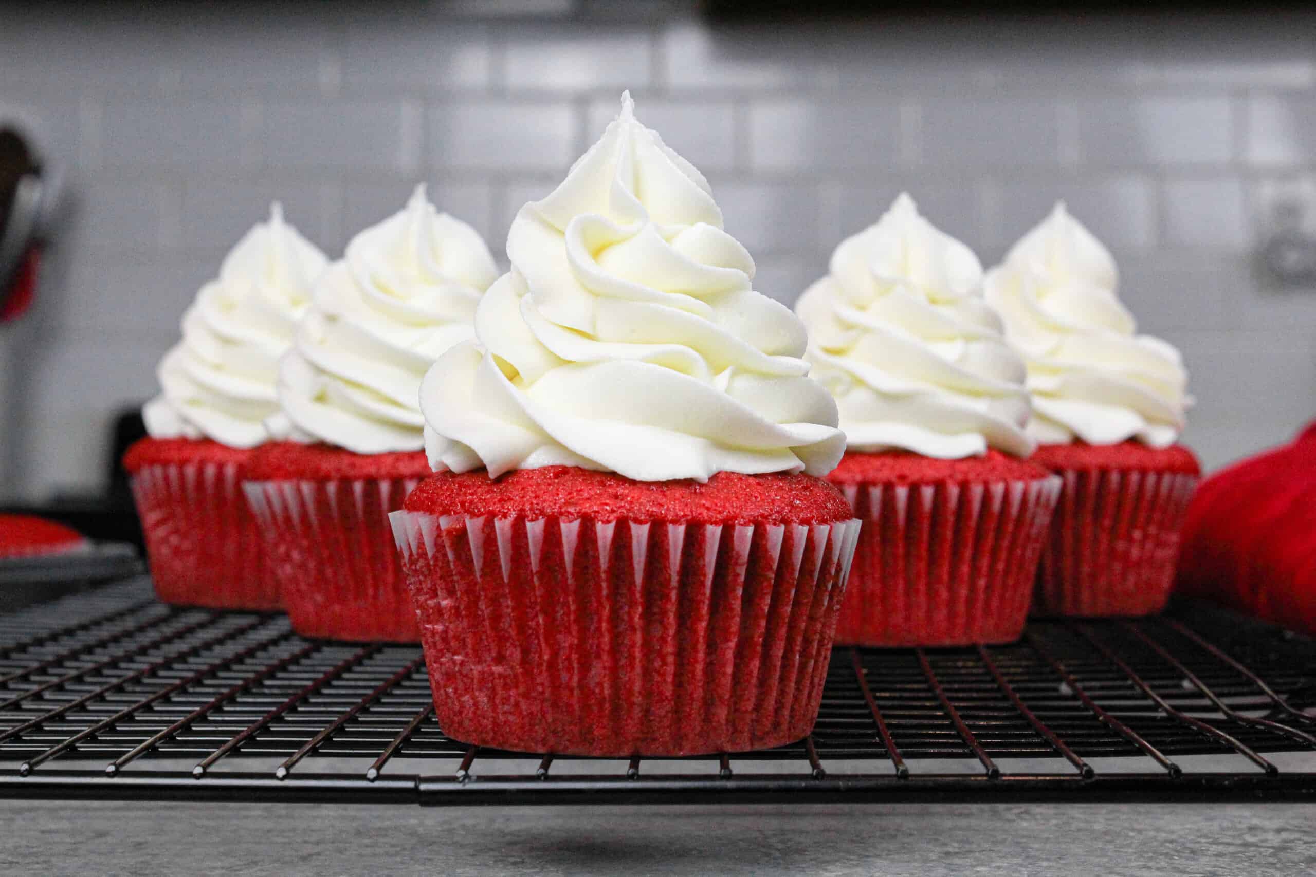 image of red velvet cupcakes made with buttermilk