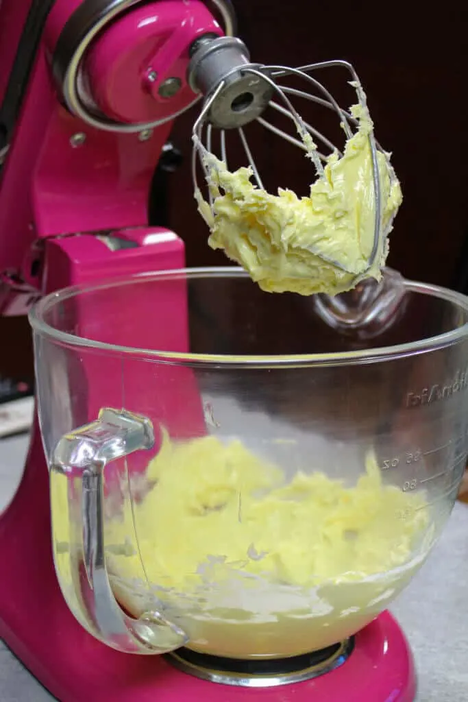 image of butter before being whipped with a whisk attachment