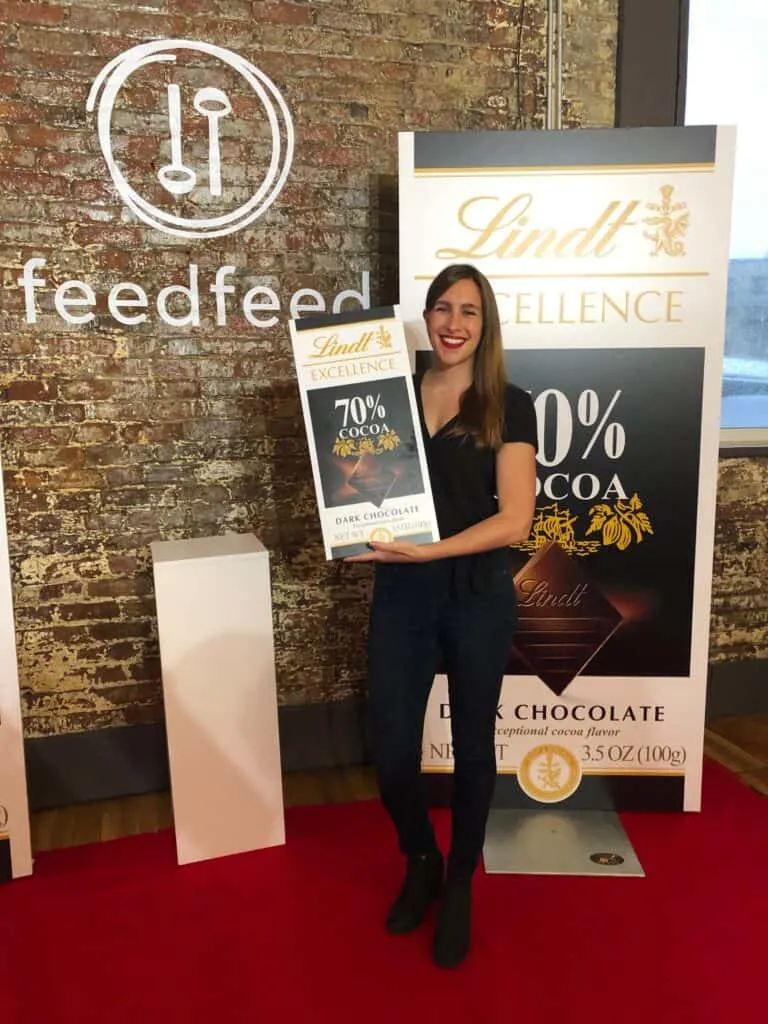image of chelsey white of chelsweets at an event at the FeedFeed