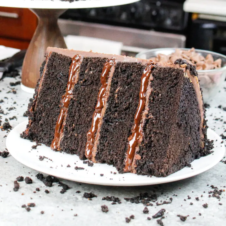 image of a slice of a chocolate blackout cake