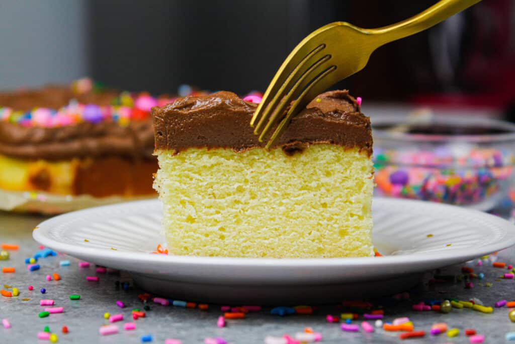 Yellow Sheet Cake With Decadent Chocolate Frosting 