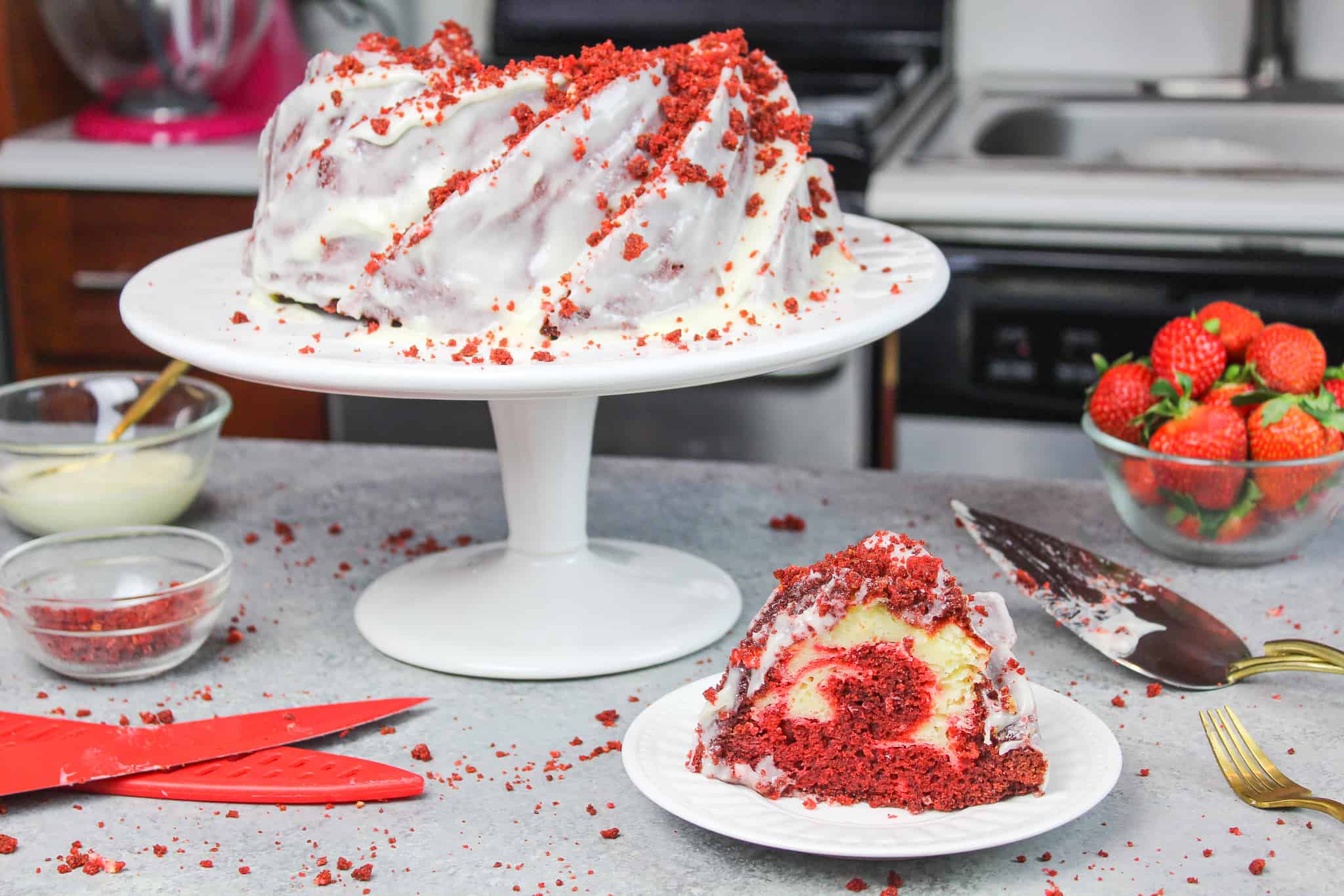 Red Velvet Bundt Cake - Homemade Hooplah