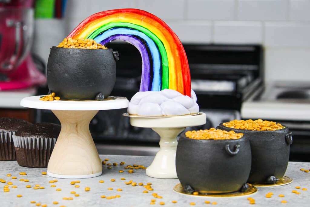 image of pot of gold cupcakes made for St. Patrick's Day
