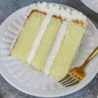 image of gluten free vanilla layer cake slice