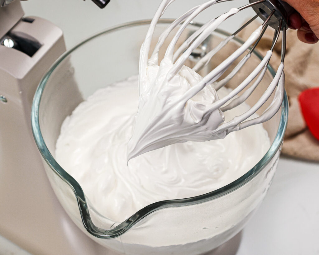 image of meringue made on a whisk attachment