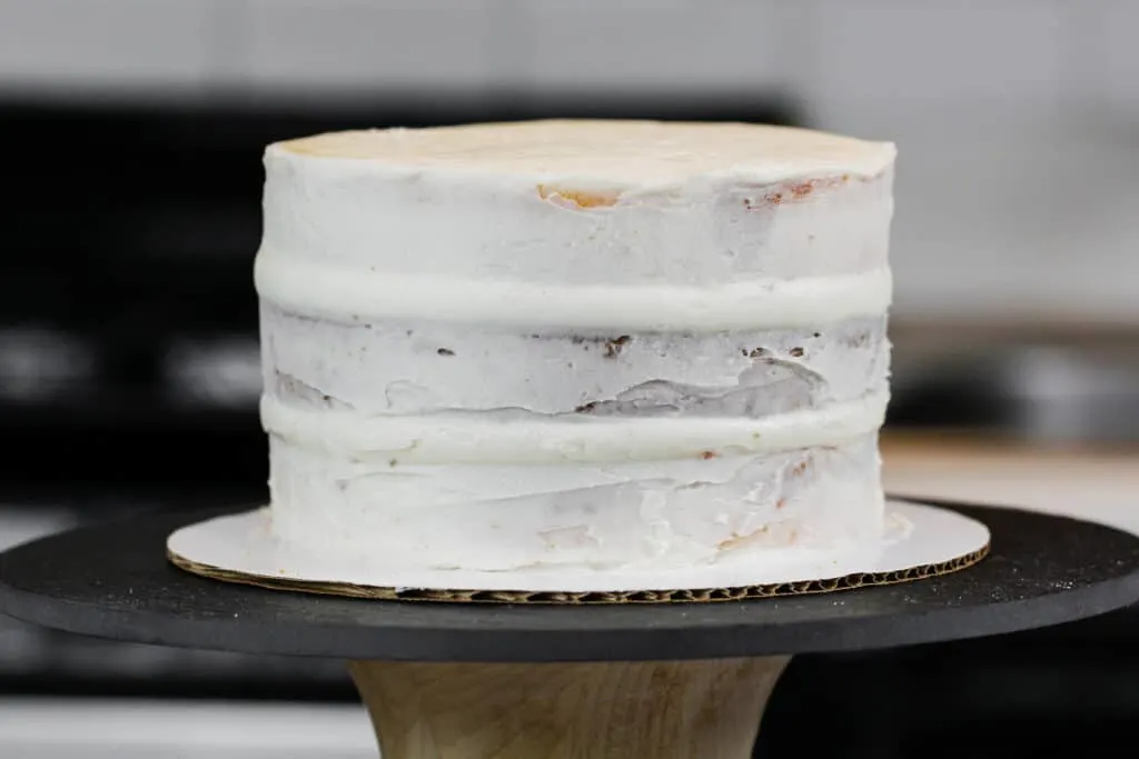 image of a cake with bulging sides