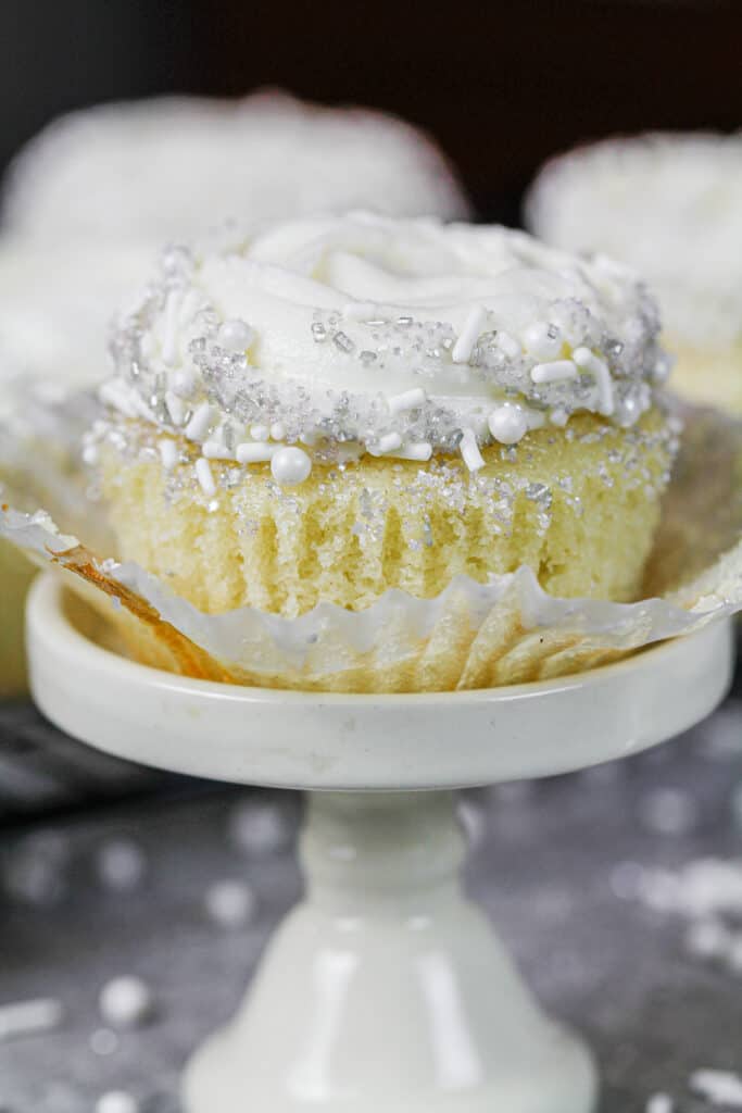 Almond Cupcakes - Fluffy, Moist Cupcakes Topped with Almond Frosting