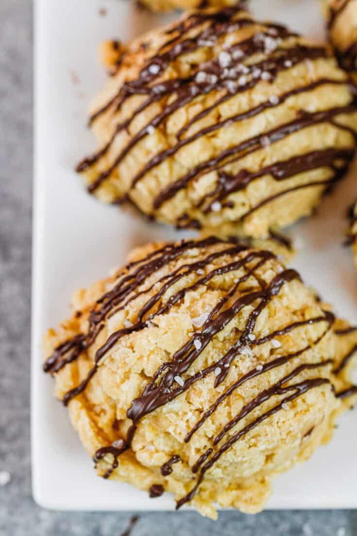 image of gluten free no bake cookies made with peanut butter and rice krispies