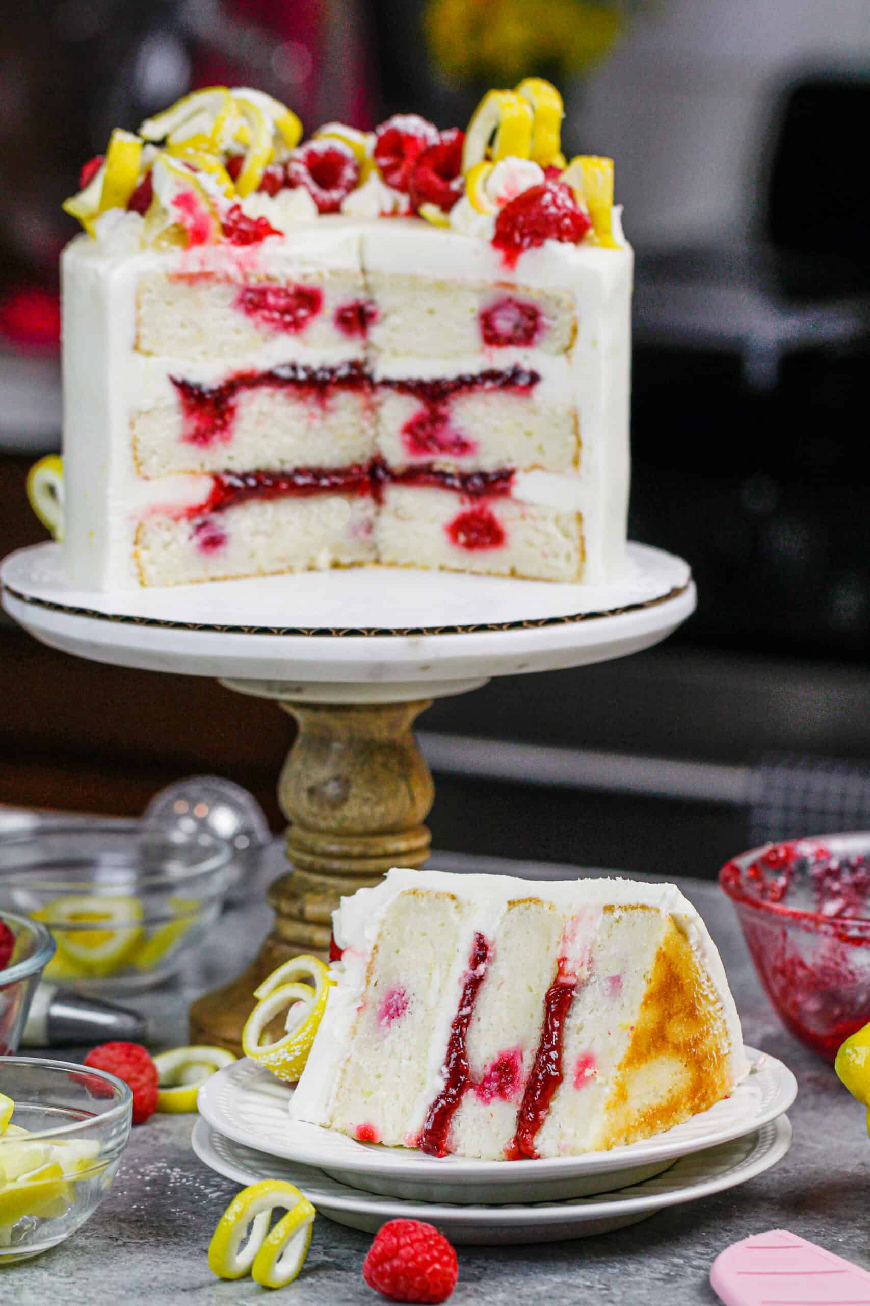 lemon raspberry layer cake